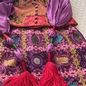 Colorful Strapless Dress with Intricate Patterns with Shaw NEVER WORN.